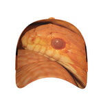 Orange Snake Print Baseball Cap