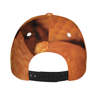 Orange Snake Print Baseball Cap