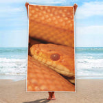 Orange Snake Print Beach Towel