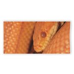 Orange Snake Print Beach Towel