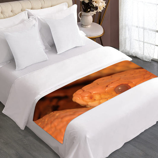 Orange Snake Print Bed Runner