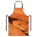 Orange Snake Print Bib Apron With Pocket