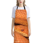 Orange Snake Print Bib Apron With Pocket