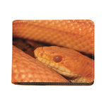 Orange Snake Print Bifold Wallet