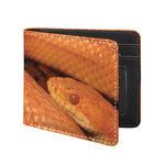 Orange Snake Print Bifold Wallet