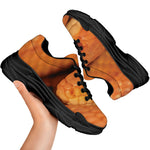 Orange Snake Print Black Chunky Shoes