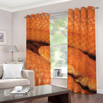 Orange Snake Print Blackout Grommet Curtains