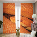 Orange Snake Print Dimout Pencil Pleat Curtains
