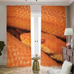 Orange Snake Print Blackout Pencil Pleat Curtains