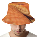 Orange Snake Print Bucket Hat