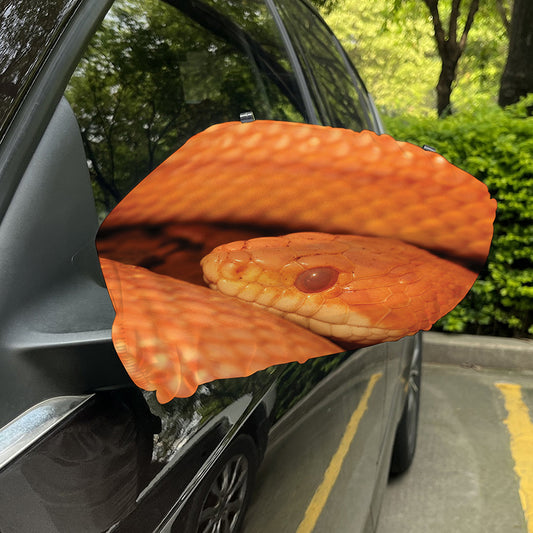 Orange Snake Print Car Side Mirror Covers