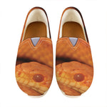 Orange Snake Print Casual Shoes