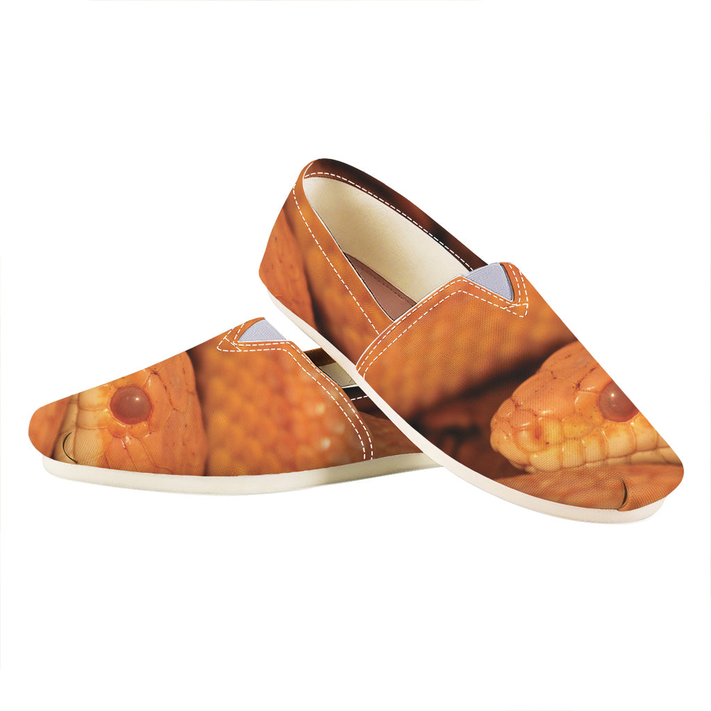 Orange Snake Print Casual Shoes