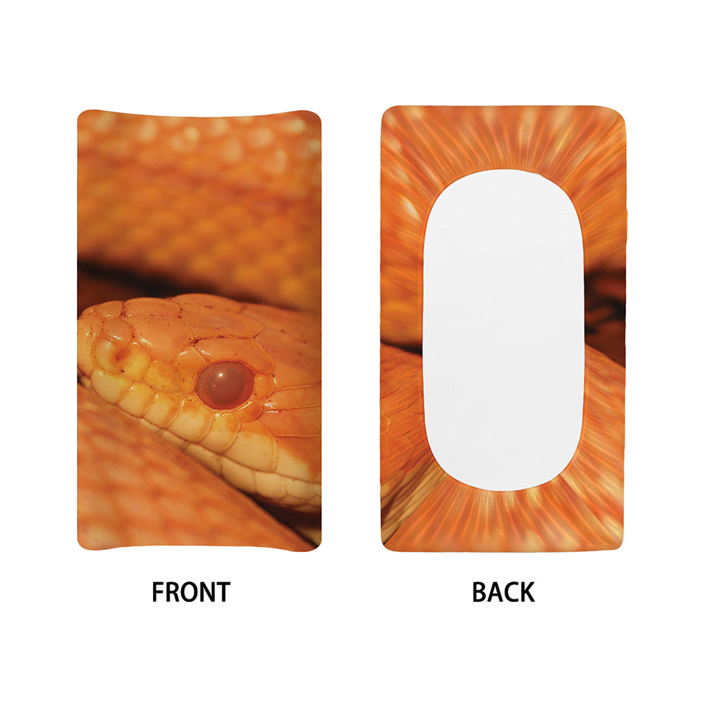 Orange Snake Print Changing Pad Cover