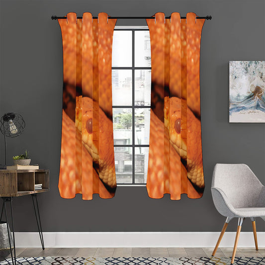Orange Snake Print Curtain