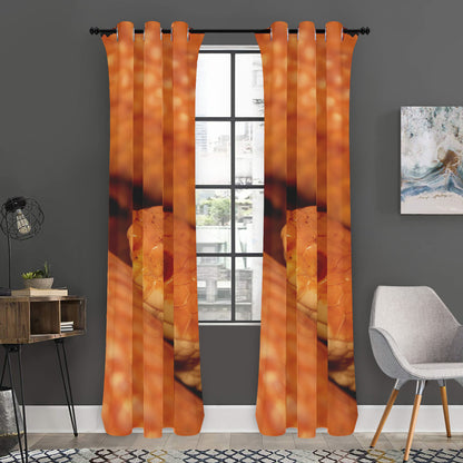 Orange Snake Print Curtain