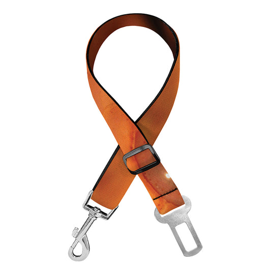 Orange Snake Print Dog Seat Belt