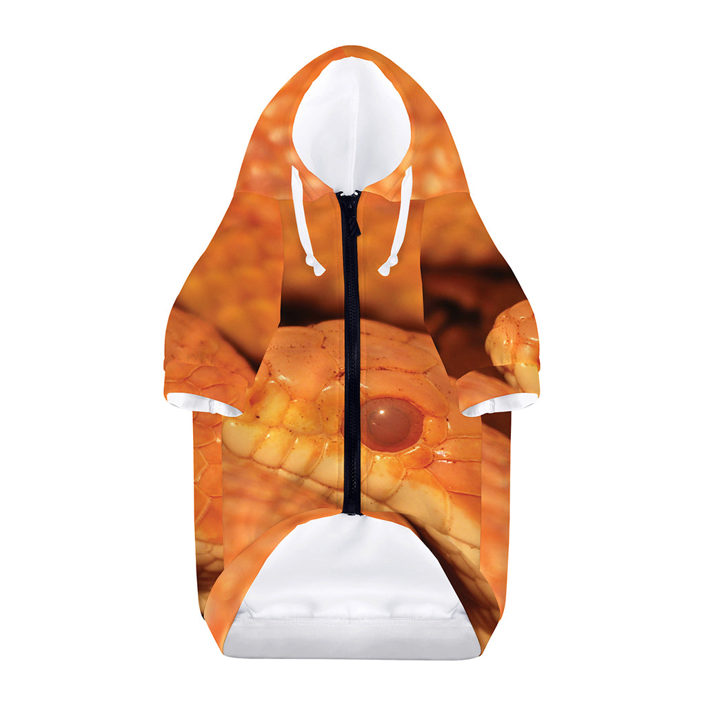 Orange Snake Print Dog Zip Up Hoodie