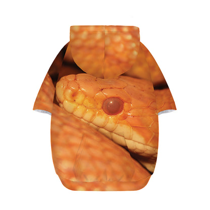 Orange Snake Print Dog Zip Up Hoodie
