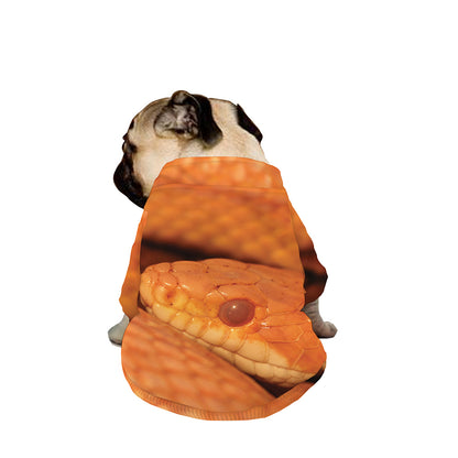 Orange Snake Print Dog Zip Up Jacket