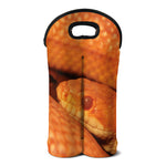 Orange Snake Print Double Neoprene Wine Tote