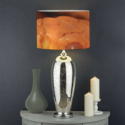 Orange Snake Print Drum Lamp Shade