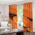 Orange Snake Print Extra Wide Grommet Curtains