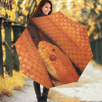 Orange Snake Print Foldable Umbrella