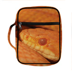 Orange Snake Print Front Pocket Bible Bag