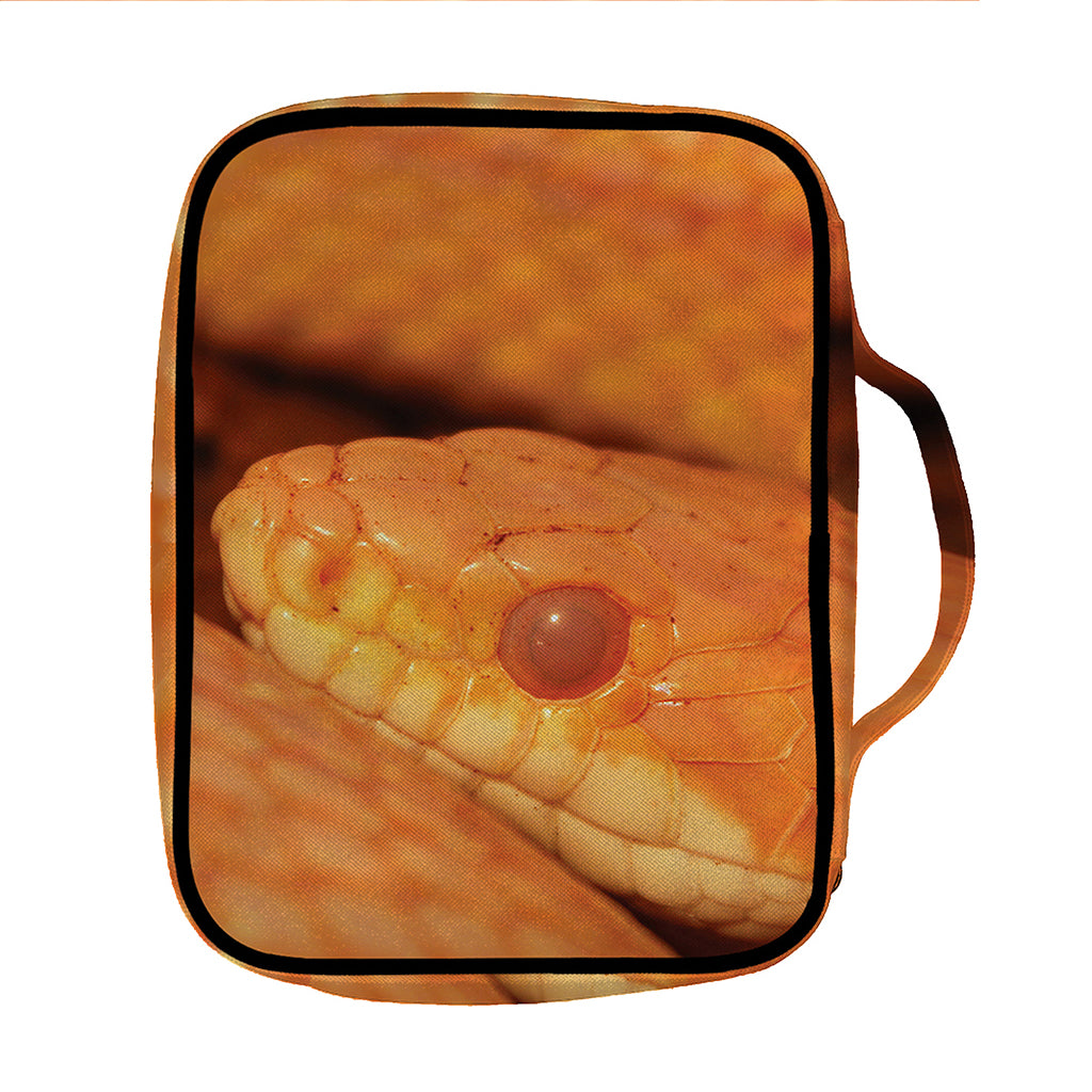 Orange Snake Print Front Pocket Bible Bag