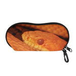 Orange Snake Print Glasses Case