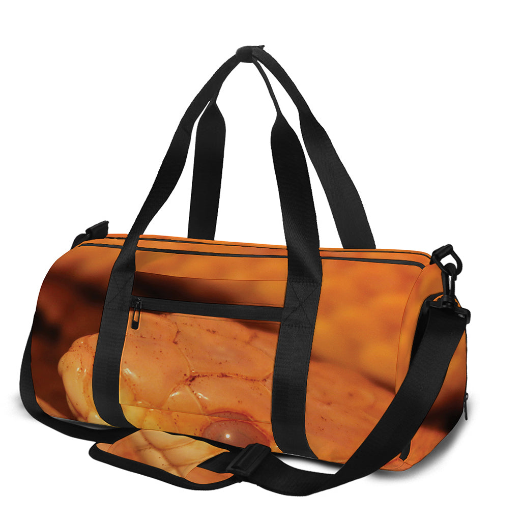 Orange Snake Print Gym Bag