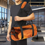 Orange Snake Print Gym Bag