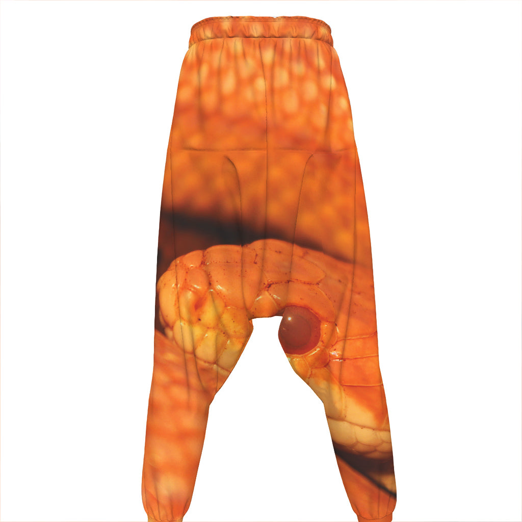 Orange Snake Print Hammer Pants