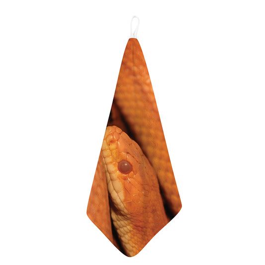 Orange Snake Print Hand Towel