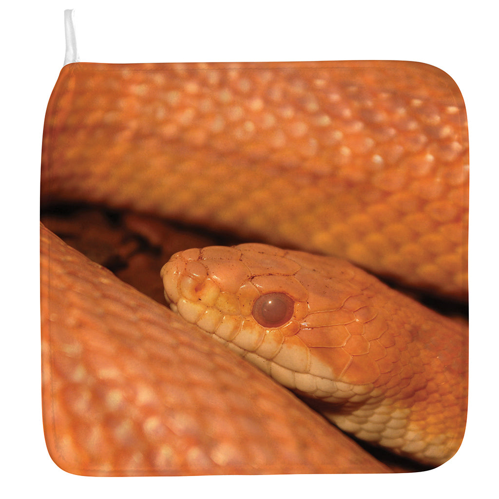 Orange Snake Print Hand Towel