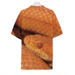 Orange Snake Print Hawaiian Shirt