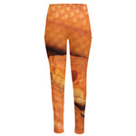 Orange Snake Print High-Waisted Pocket Leggings