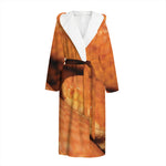 Orange Snake Print Hooded Bathrobe