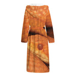 Orange Snake Print Hooded Bathrobe