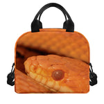 Orange Snake Print Insulated Lunch Bag