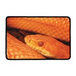 Orange Snake Print Kitchen Mat
