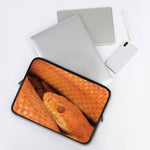 Orange Snake Print Laptop Sleeve