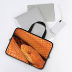 Orange Snake Print Laptop Sleeve With Handle