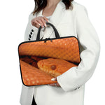 Orange Snake Print Laptop Sleeve With Handle