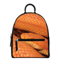 Orange Snake Print Leather Backpack