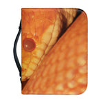 Orange Snake Print Leather Bible Cover
