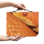 Orange Snake Print Leather Bible Cover