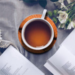 Orange Snake Print Leather Coaster Set