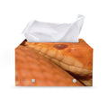 Orange Snake Print Leather Tissue Box Cover
